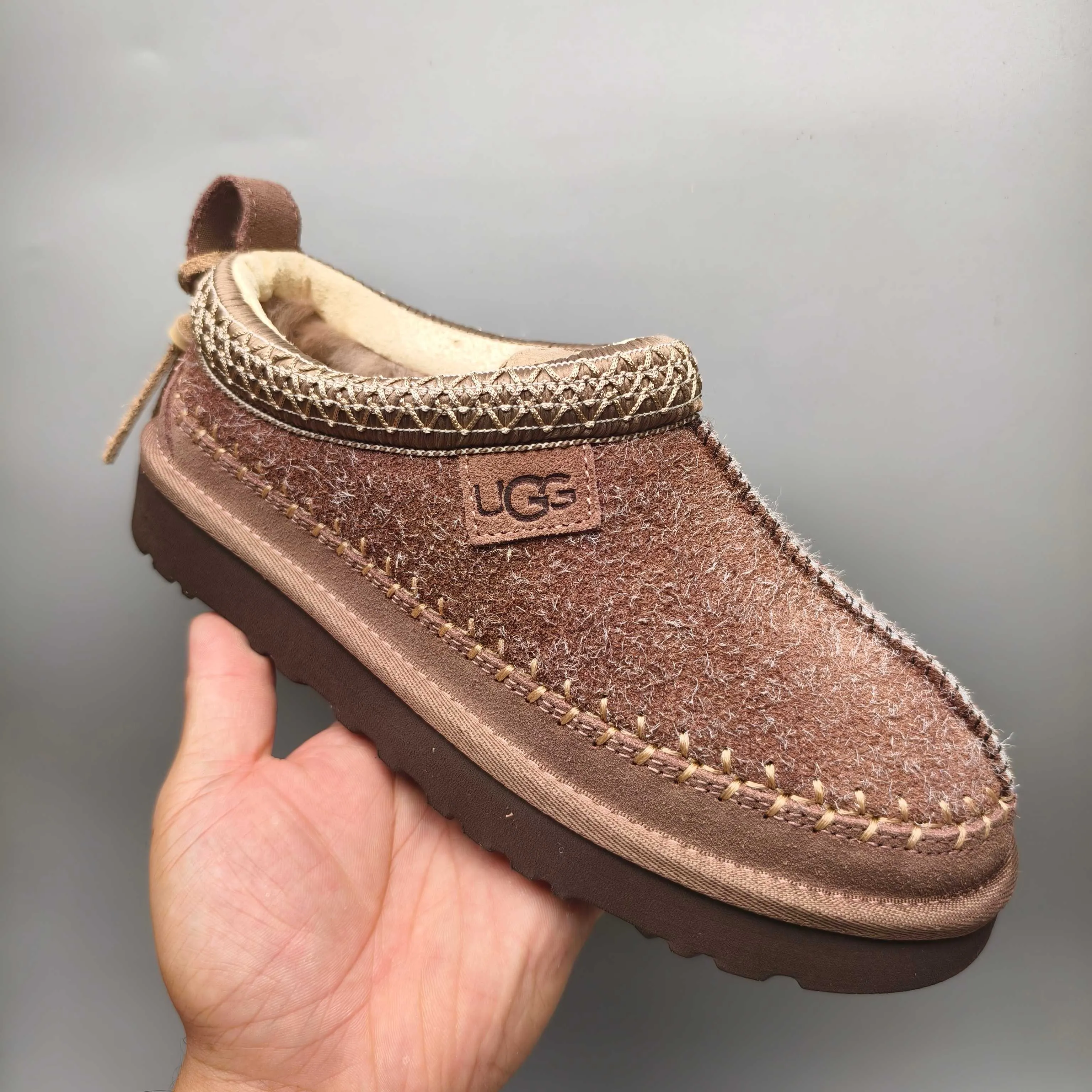 💰520 UGG sheepskin all-in-one snow boots 1444 ethnic style anti-suede back strap women's shoes color: sand brown matching size: 35-40